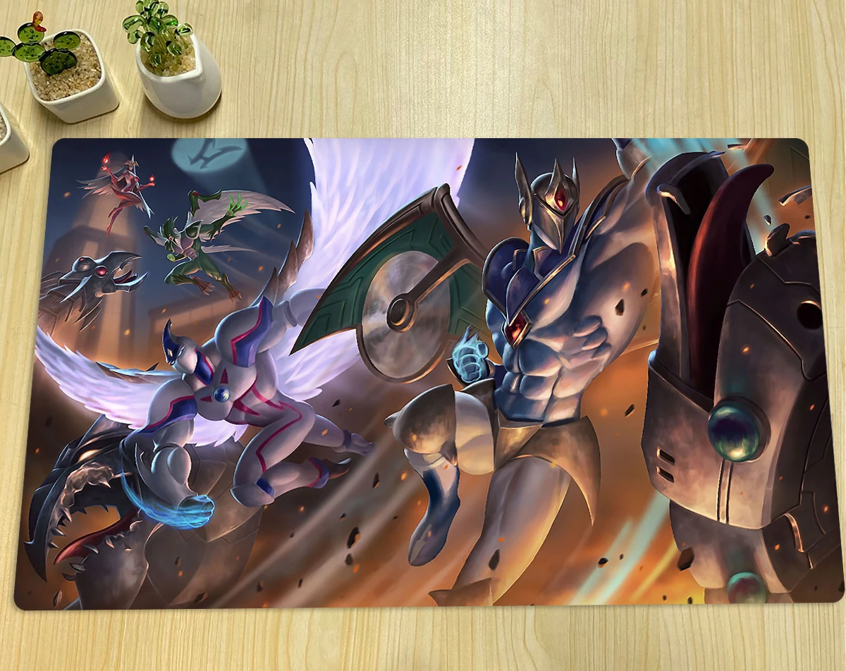 YuGiOh Playmat Elemental HERO Neos Avian & Stratos Mat Board Game TCG CCG Trading Card Game Mat Anime Mouse Pad Zones & Free Bag