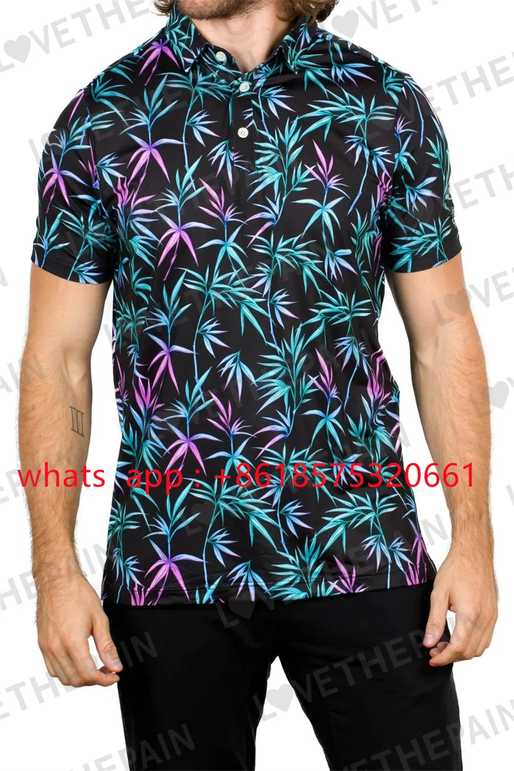 Men's Golf Shirt Summer Short Sleeve Fast Drying Breathable Polo Shirt Sports T-shirt Pattern Printing Leisure Lapel Golf Shirt