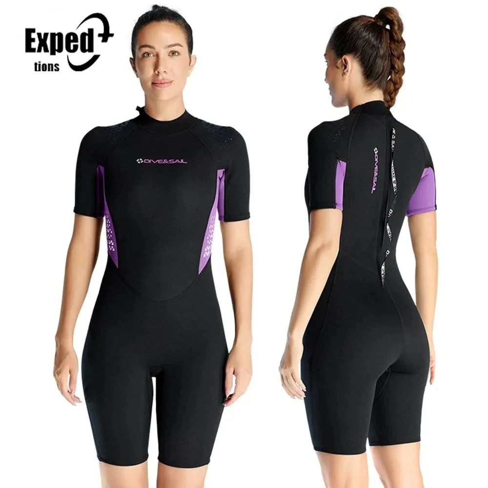 

1.5mm Diving Suit Women Outdoor Surfing Cold Proof Swimming Snorkeling Suit Men Warm Jumpsuit Short Sleeved Diving Suit