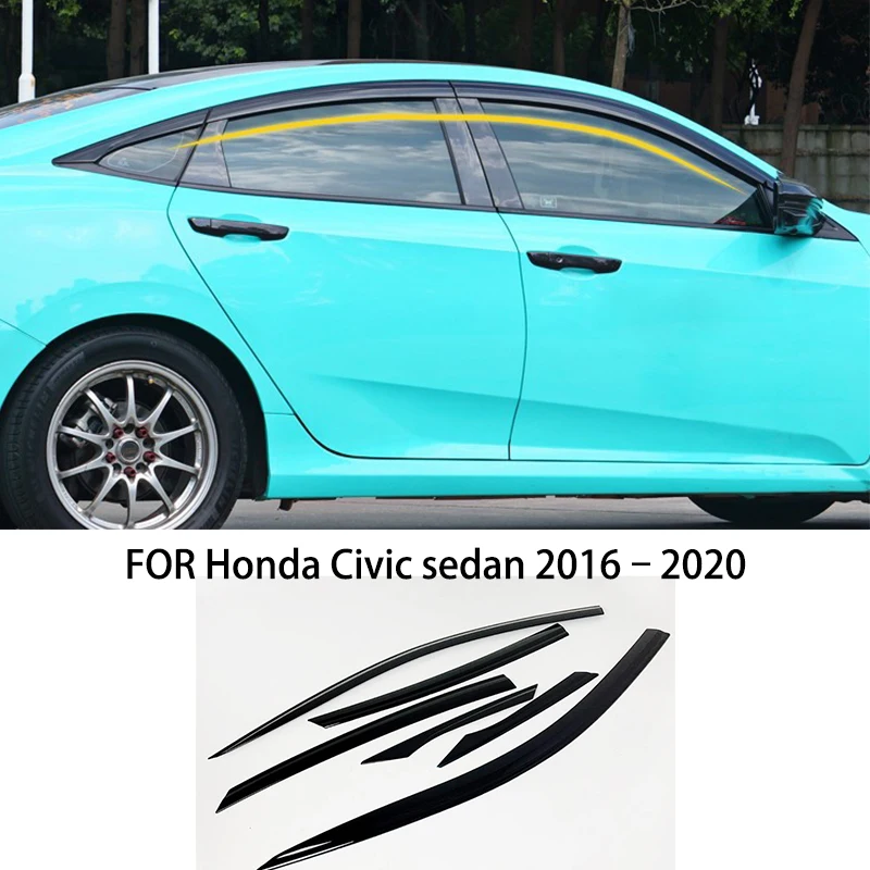 

Car accessories FIT For Honda Civic sedan 2016–2020 Stainless steel black Exterior Window Molding Strip Sill side Cover Trim