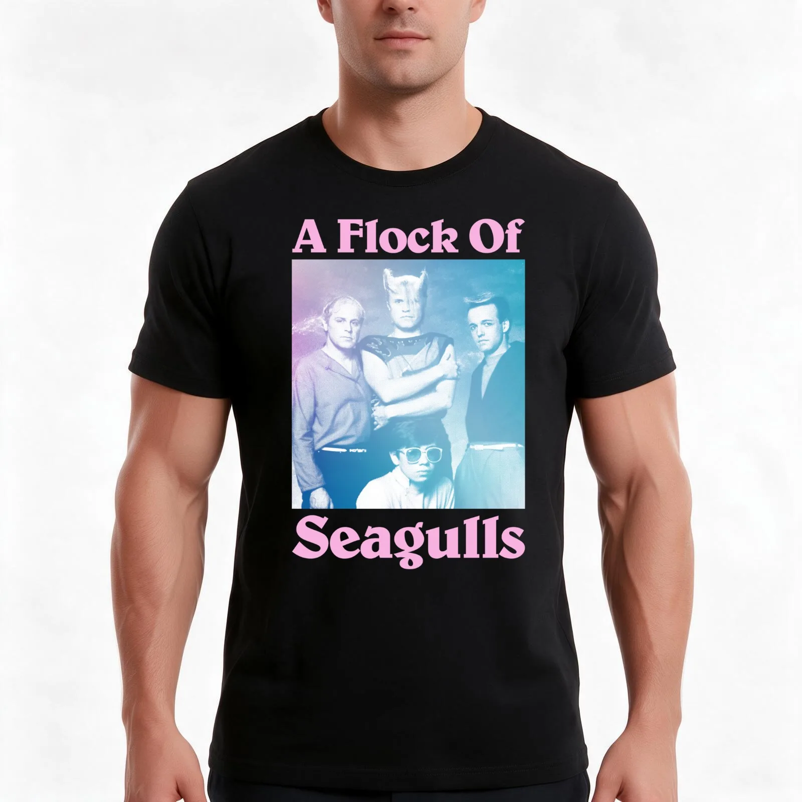 A Flock Of Seagulls // Tribute Werk T-Shirt, Summer Casual Cotton Tee, Oversized Streetwear Tops, Vintage Graphic Print