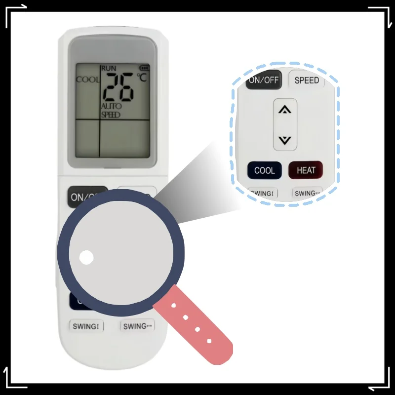 

YKR-L/101E Replacement AC Remote Control, Infrared Air Conditioner Controller for Split Wall Mounted Air Conditioning