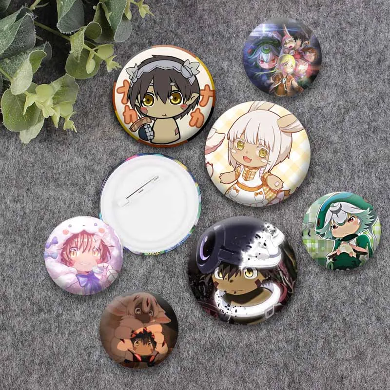 Funny Manga Anime Made in Abyss Badges Round Cartoon Figure Brooch Reg Nanachi Riko Enamel Pins Clothes Backpack Hat Accessories