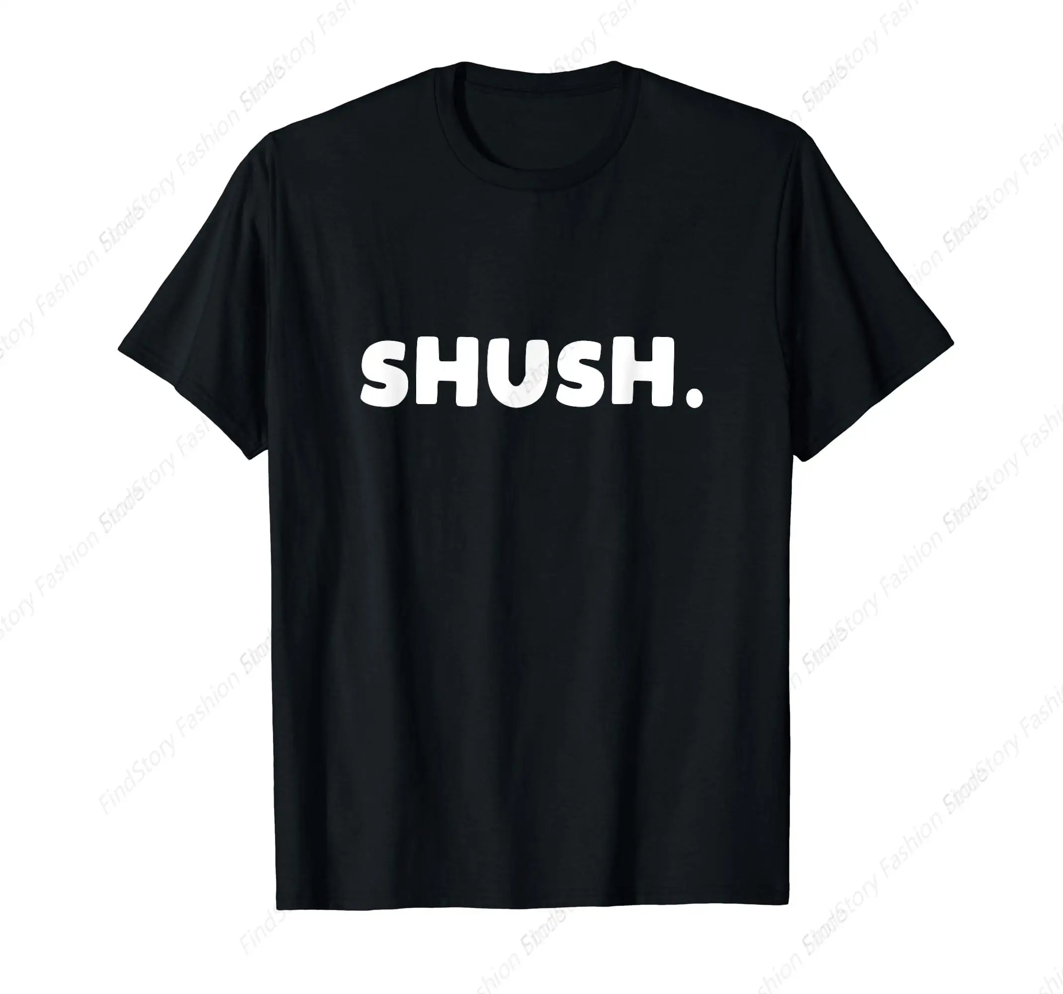 Funny Shush Silence T-Shirt for Men Cotton Vintage Short Sleeve O Neck Sports New Trend Tops Tee