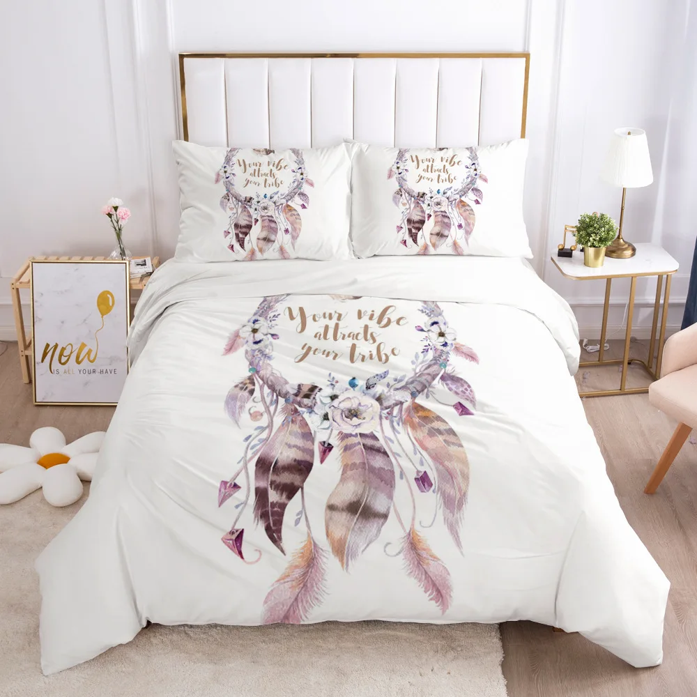

2/3pcs bedding set Digital Print Comfortable Duvet Cover for Home Bedroom Decoration, 1 Duvet Cover and 2pillowcase with Zippers