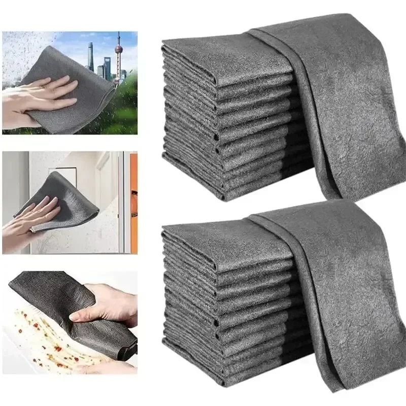 1pc Thickened Cleaning Cloth No Trace No Watermark Reusable Microfiber Rag Quickly Clean Towels Scouring Pad