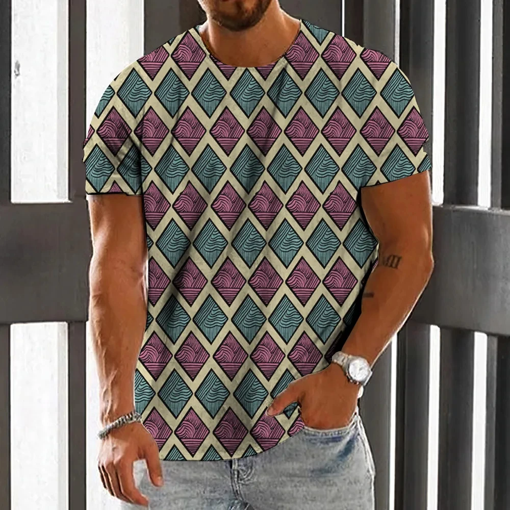 Vintage T-Shirt Men\'S Clothing Egyptian Pattern Print Harajuku Top Summer Short Sleeve T-Shirt Fashion Streetwear Oversized Tee