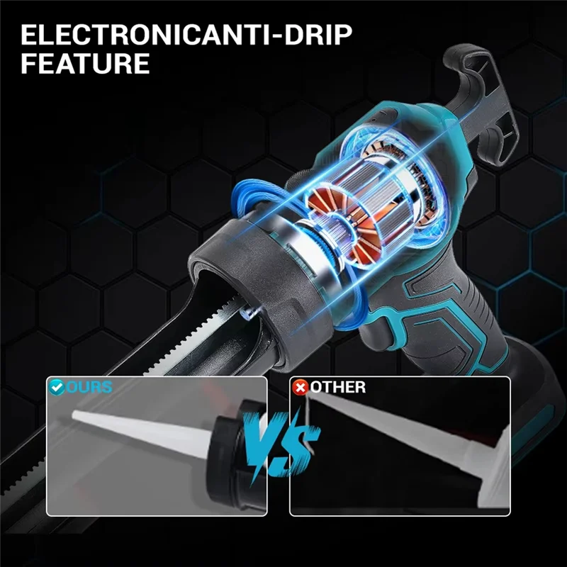 

【Lowest-Price!】Wireless Electric Caulking Gun Lithium Battery 4 Speeds Glass Glue Gun Filling Doors Windows Sewing Gun For Makit
