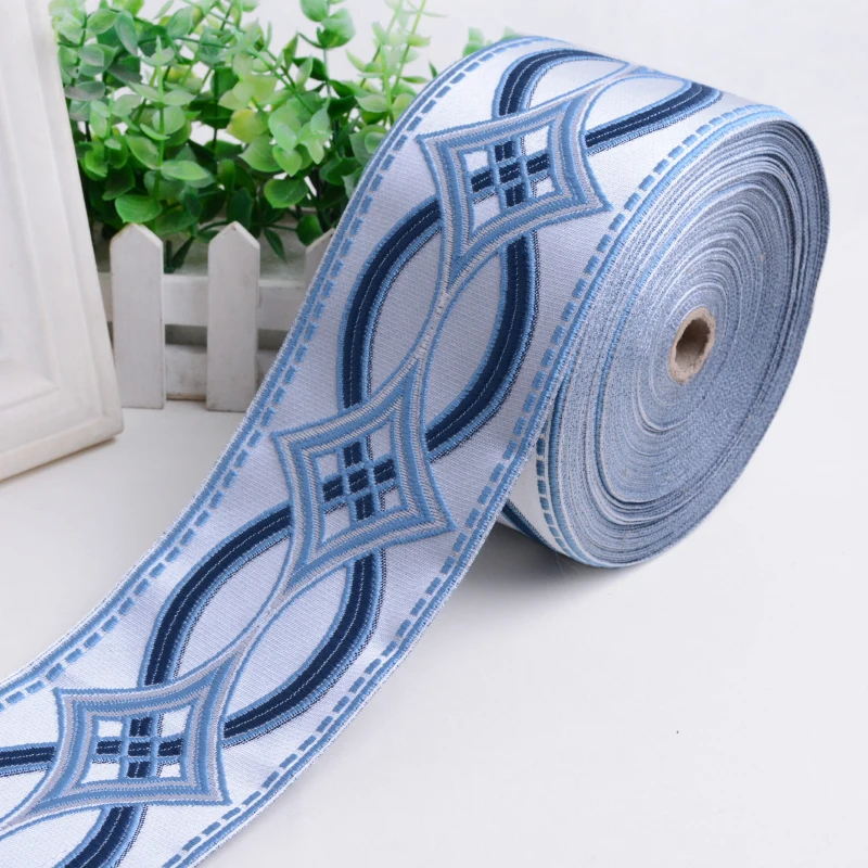 

9CM Wide Single Face Woven Jacquard Webbing 25 Meters/Roll Jacquard Ribbon For Curtain Sofa Pillow Clothing Decoration