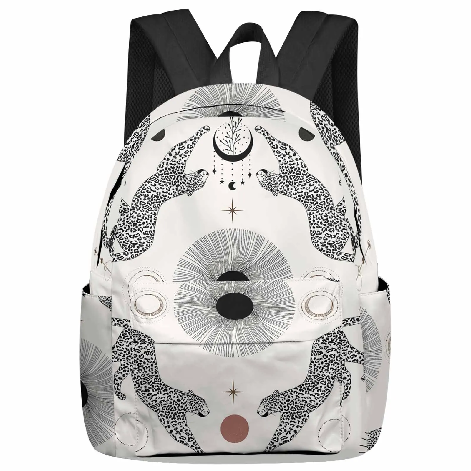 

Leopard Abstract Sun Backpack School Bags for Teenagers Students Laptop Bag Women's Casual Travel Backpack