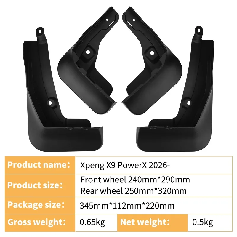 Car Mudquard For XPeng X9 PowerX Range Extender 2026 Mud Flaps Skin Cover Guards Fender Splash Parts Accessories 4PCS