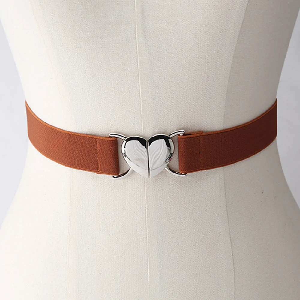 حزام الخصر المرن بإبزيم معدني حزام Cummerbund حزام مرن للإناث أزياء الحفلات والملابس النسائية
