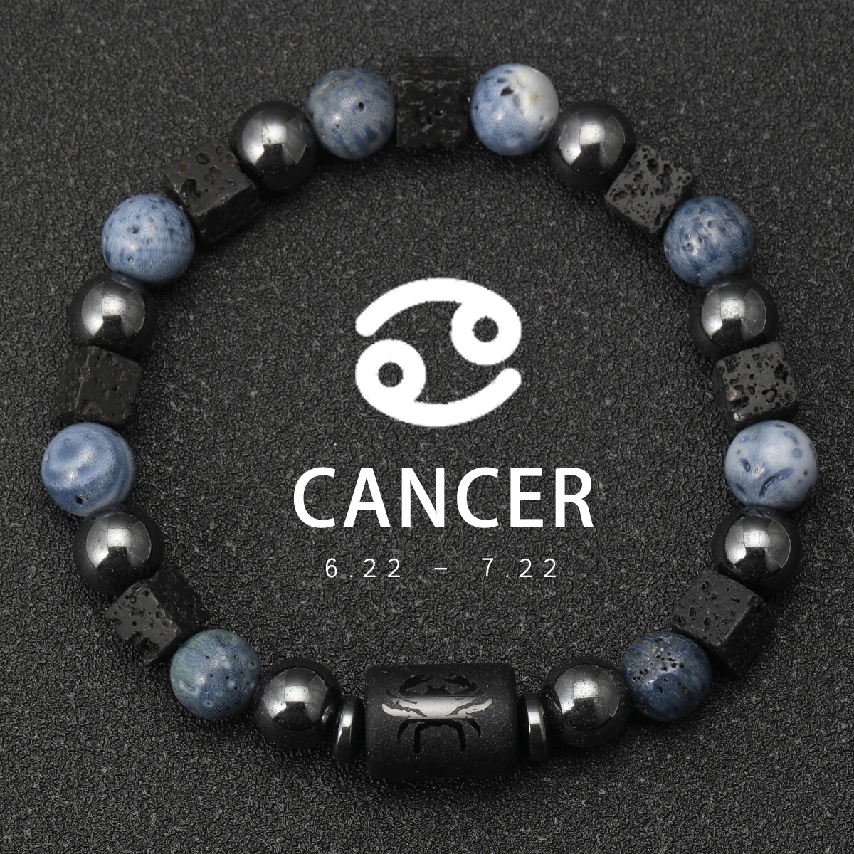 12-Sternbild-Armband aus natürlichen blauen Korallen-Lavasteinen, Steinperlen, für Männer, Paare, Seil, Freundschaft, Sternzeichen