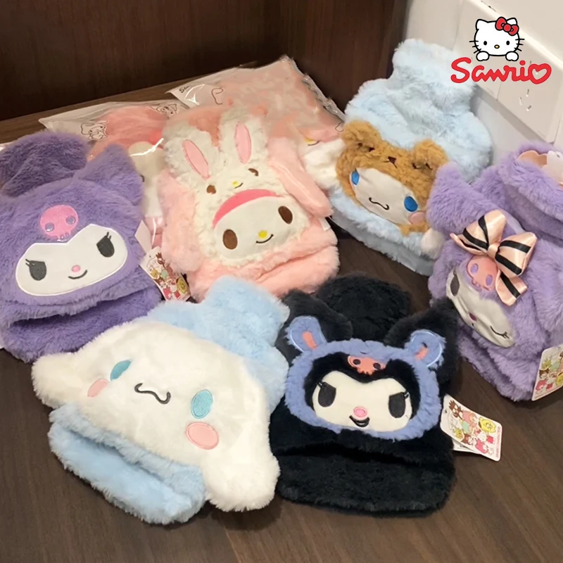 Sanrio Plush 1000ml  Hot-Water Bag Hello Kity Cinnamoroll Kuromi Cute Water Injection Hot Water Bag Girl Birthday Christmas Gift