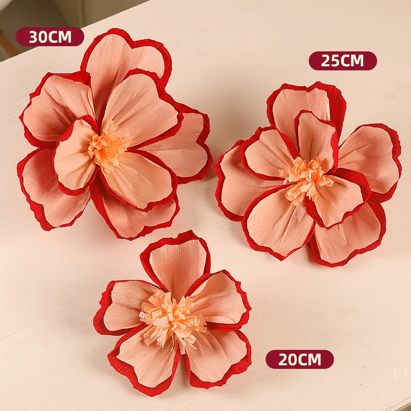 [YU] 20/25/30 سنتيمتر كريب ورقة زهرة خفيفة الوزن متعددة الأغراض التجاعيد ورقة زهرة مجسمة زهرة ديكور لوازم الحفلات
