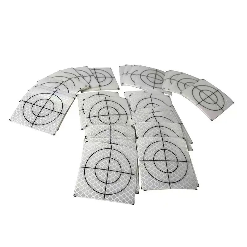 100pcs Size 60x60mm 20 30 40 50 mm Reflector Sheet For Total Station Survey Geography White Target Sheet Reflective Sticker