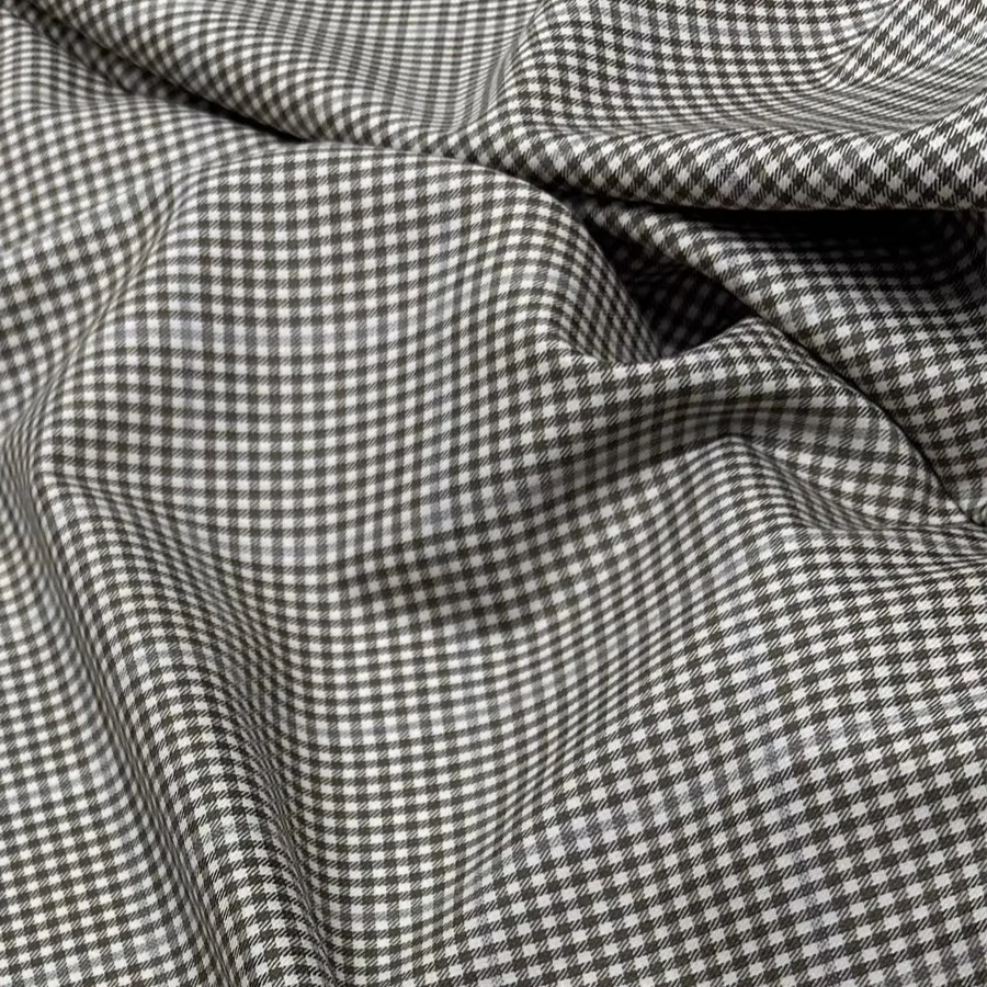 Tela de lana de estambre italiano con alto contenido de hilos, Mini pantalones Vichy a cuadros de sombra griega, Material DIY para telas de sastrería