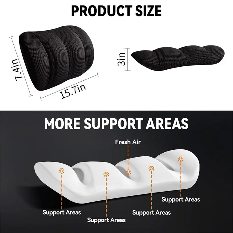 24-Hour Delivery Lumbar Support Pillow For Office Chair And Car, Adjustable Strap Back Support For Office Chair Cushion