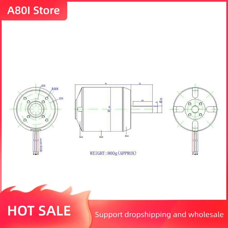 

A80I 6374 170KV Brushless Motor Sensorless Motor For Four-Wheel Balancing Scooters Electric Skateboards