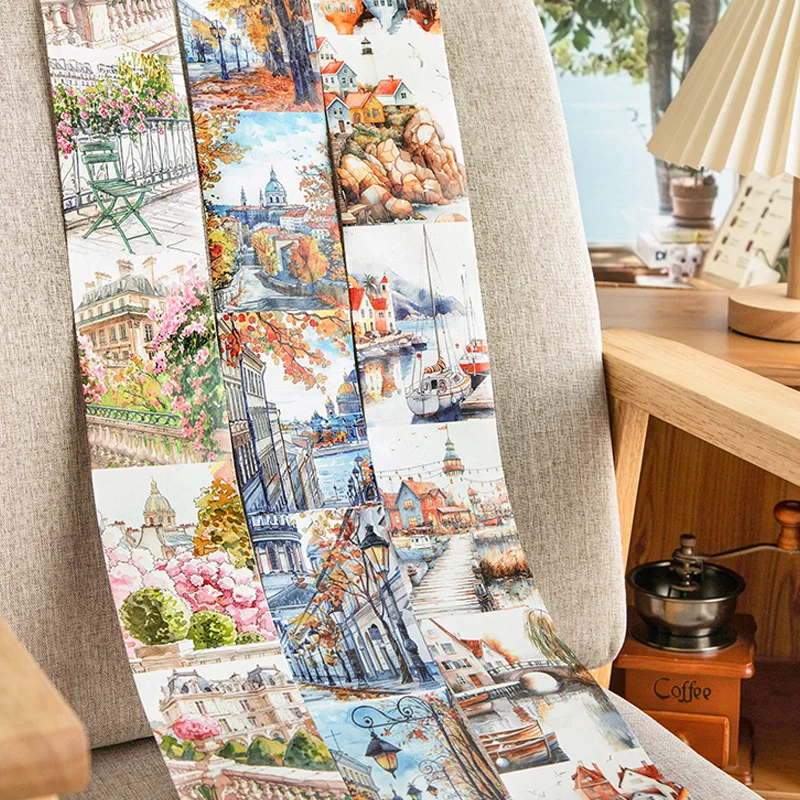 

Mr. Paper 2Style 3Rolls/bag Journey Street View Large Size Scenic Tape DIY Creative Handbook Scrapbooking Tape