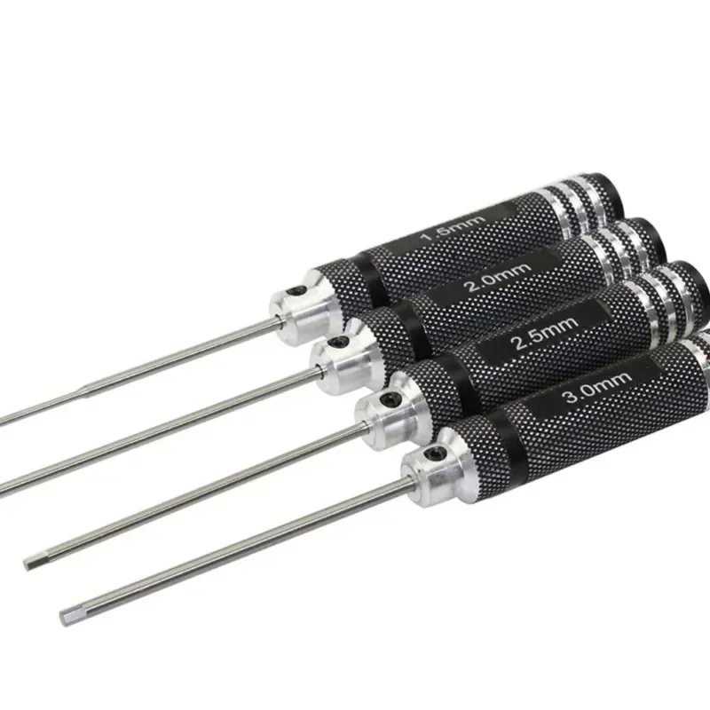 Set di cacciaviti esagonali rivestiti in nitruro di titanio da 4 pezzi, dimensioni 1,5/2/2,5/3,0 mm per elicottero RC e manutenzione di macchine da gioco