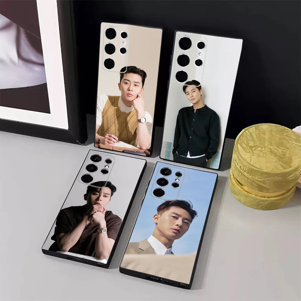 

Park Seo Jun Kpop Phone Case For Samsung S24,23,22,30,21,10,9,Ultra,Plus,Lite,FE,5G Black Soft Case
