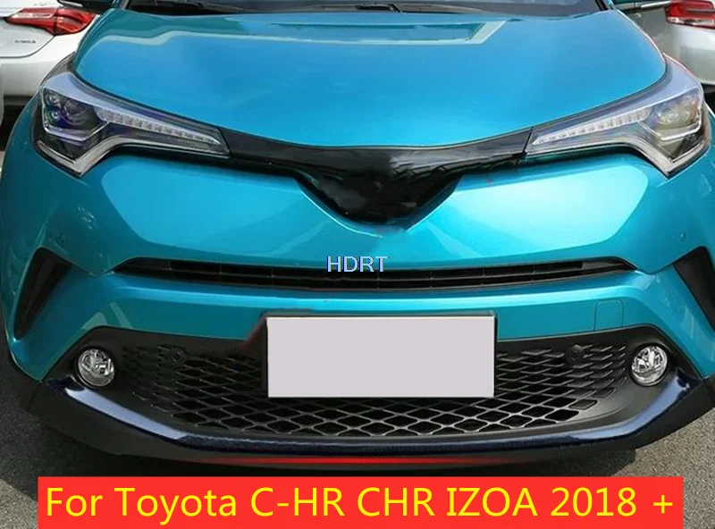 

Fit For Toyota C-HR CHR IZOA 2018 + Front bumper Cover Trim moulding Decoration ABS Chrome Front bar strip Car Accessories Style