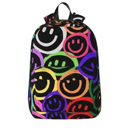 Neon Smiley Faces Backpacks Large Capacity Student Book bag Shoulder Bag Laptop Rucksack Fashion Travel Rucksack School Bag