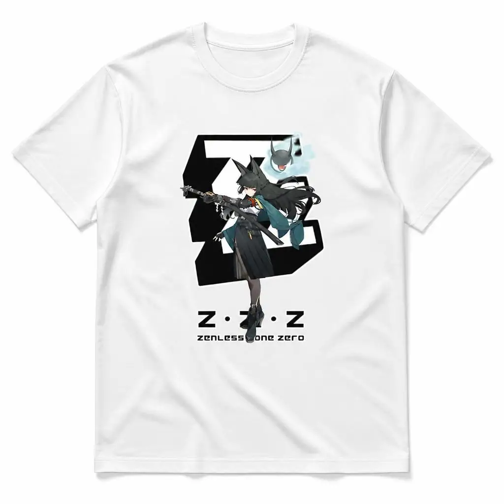 HOSHIMI MIYABI from ZENLESS ZONE ZERO T-Shirts for Men Pure Cotton Tees Round Collar Short Sleeve T Shirts