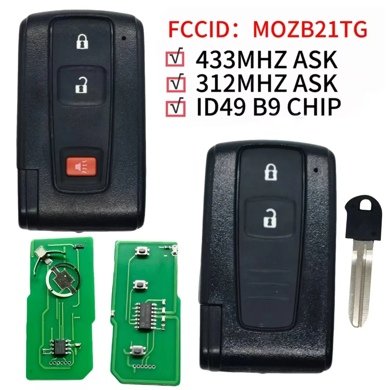 

Da Shi FCC MOZB21TG 312/433MHz 2/3 Button 4D Chip Keys CN007357 For Toyota Prius 2004 -2009 CN007357 Aftermarket