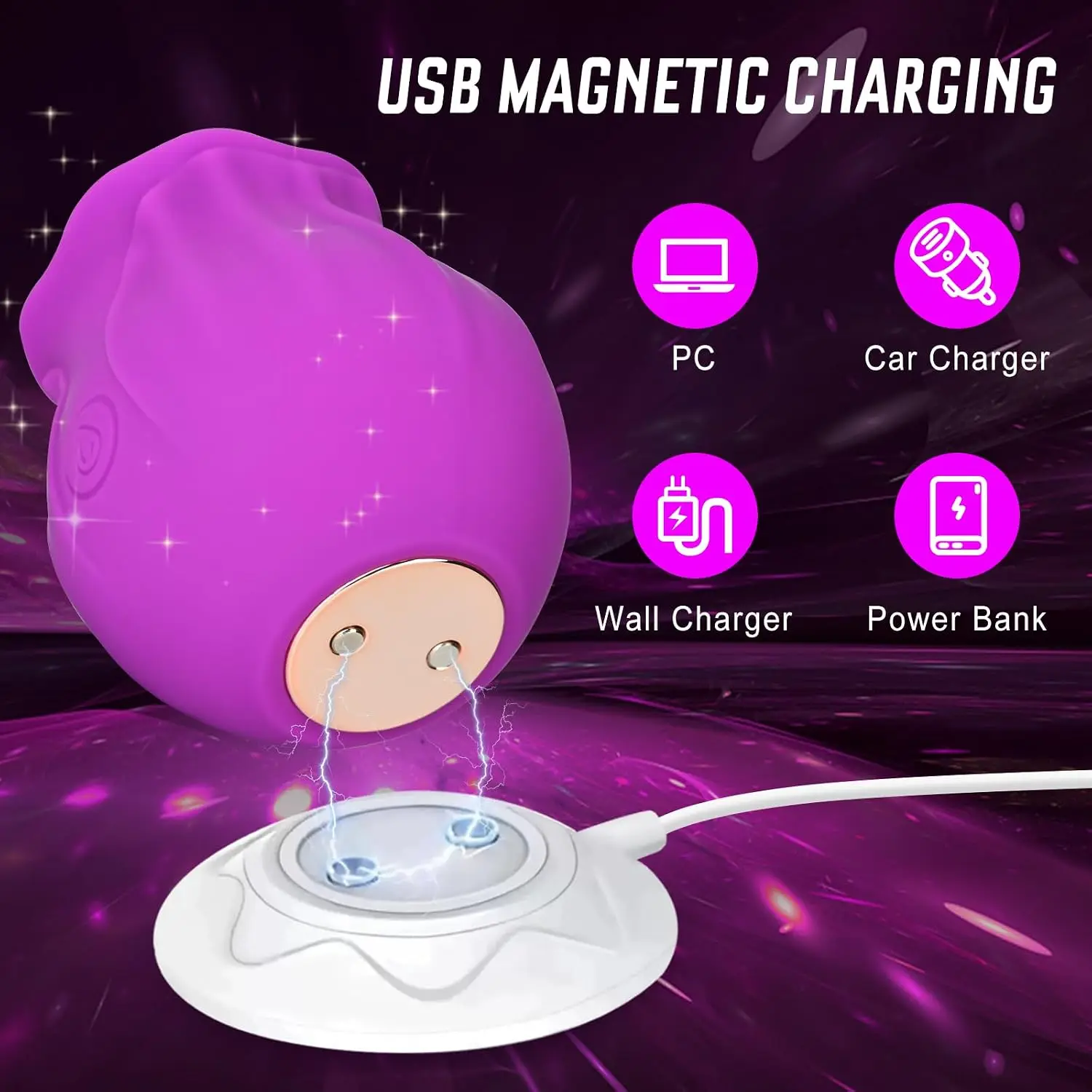 Tongue Rose Toy - Rose Vibrator Clitoral Stimulator with Licking & Vibration, Tongue Vibrator for Women, Sex Toy for Female Pleasure Adult Toy view 4