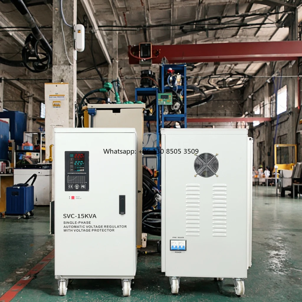 AVR 15KVA Voltage Regulator 220V Smart Screen Display Single Phase Automat Stabilizers for Industry Equipments