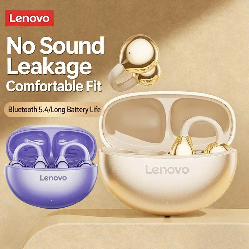 Lenovo Wireless Ear Clip Bluetooth Earphones Hi-Res Ultra Open