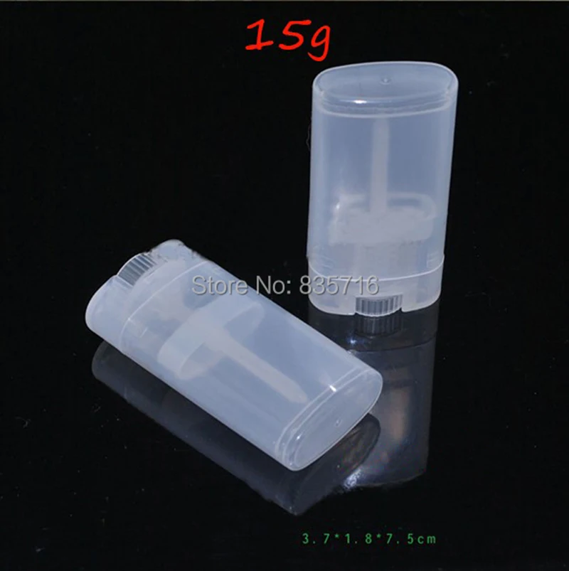 50Pcs/Pack 15g Clear Oval Round Empty Lipstick Balm Tube Containers transparent Deodorant Case Bottle Empty Comestic Container