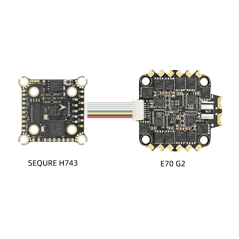 SEQURE H743 & E70 G2 FC&ESC Stack 4-8S MPU6000 Flight Controller 70A 128K 4 IN 1 ESC for Racing Freestyle FPV Racing Drone