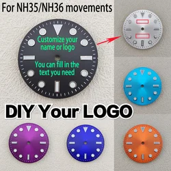 28.5mm Watch Dial Custom LOGO Laser Printed Name/logo Watch Dial DIY NH35 Watch Dial NH35 Case Suitable For NH35/NH36 Movements1