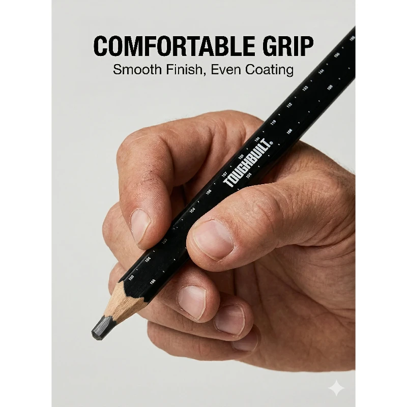 TOUGHBUILT TBD-WP-06 Professional Carpenter Pencil - Built for Precision and Durability Drawing Design Positioning