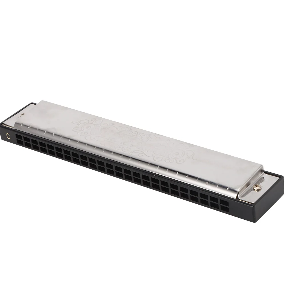 24 حفرة هارمونيكا C مفتاح الفولاذ المقاوم للصدأ الفضة مع ABS الراتنج شبكة النحاس لوحة مقعد المستوردة الفوسفور البرونزية القصب للبالغين #6