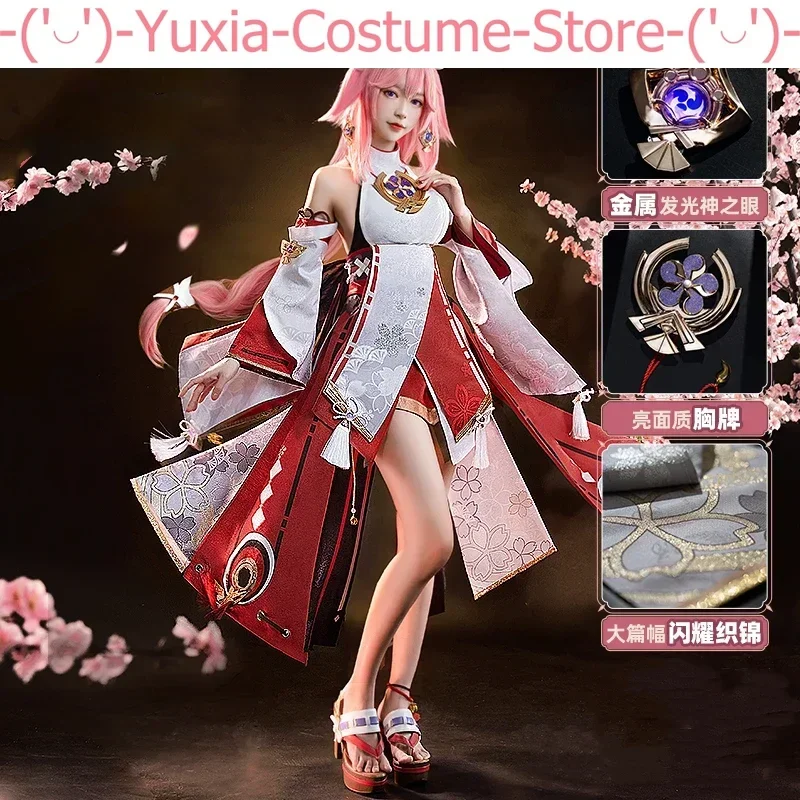 Genshin Impact Yae Miko Cosplay Costume Cos Game Anime Party Uniform Hallowen Play Role Clothes Clothing New Full