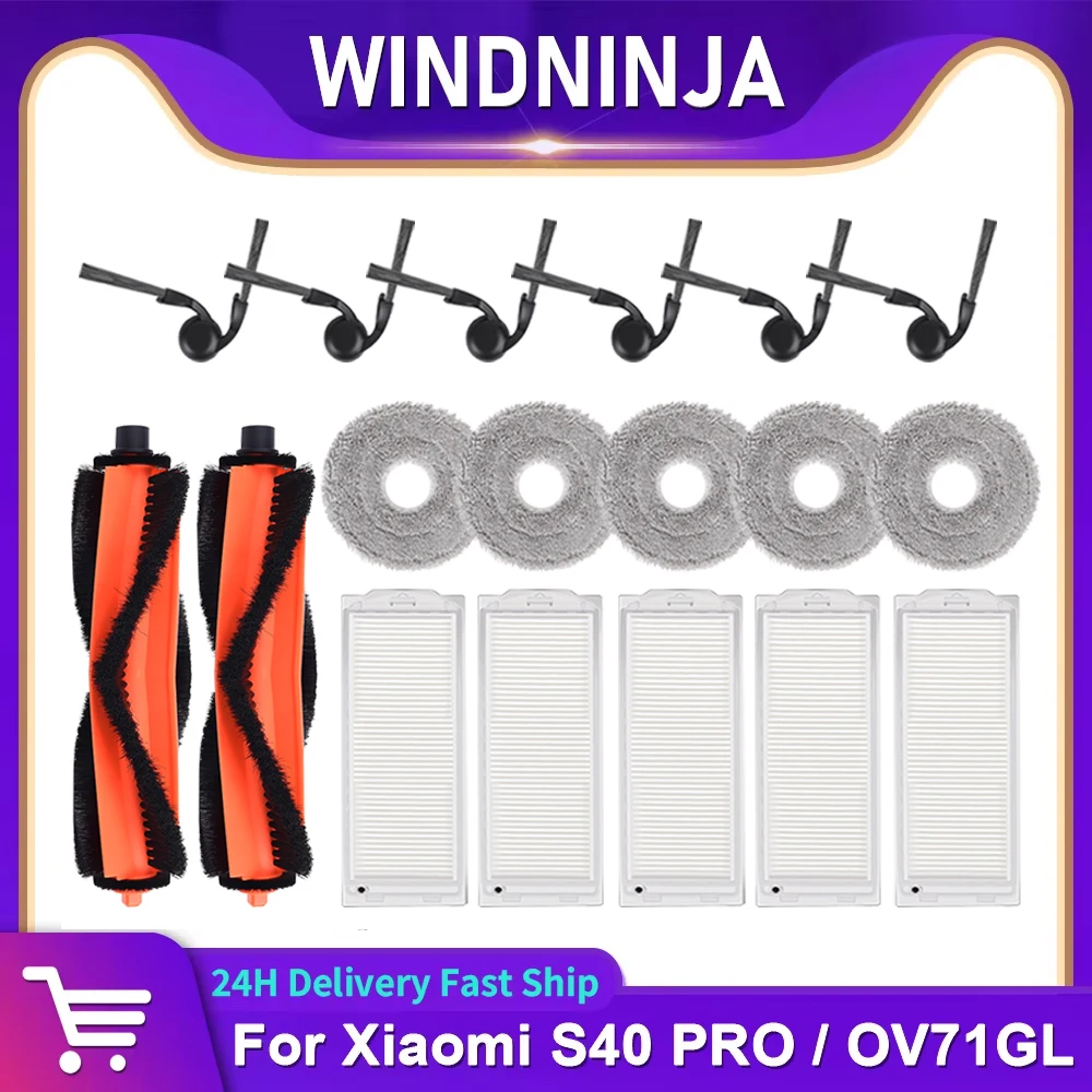 Für Xiaomi S40 Pro / OV71GL Roboterstaubsauger Ersatzteile Hauptbürste HEPA-Filter Wischmopp Seitenbürste Zubehör