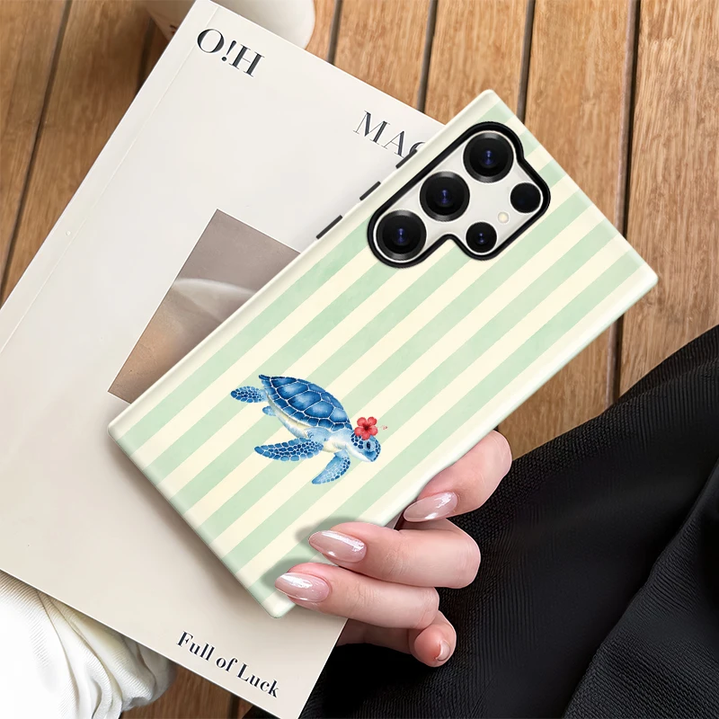 Fcicicase S26 Ultra Cute Sea Turtle Flower Print Phone Case For Samsung Galaxy S25 Plus S23 S24 A16 S20 FE A56 A26 Acrylic Funda - view 6
