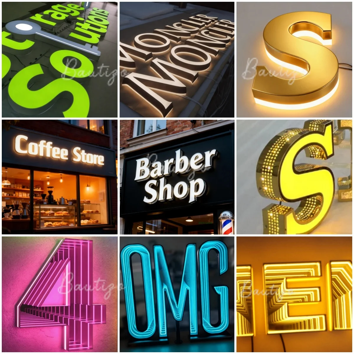 Custom Mental Letter Sign Wall Decoration Outdoor Illuminated Sign Business Signage Front Lit Sign