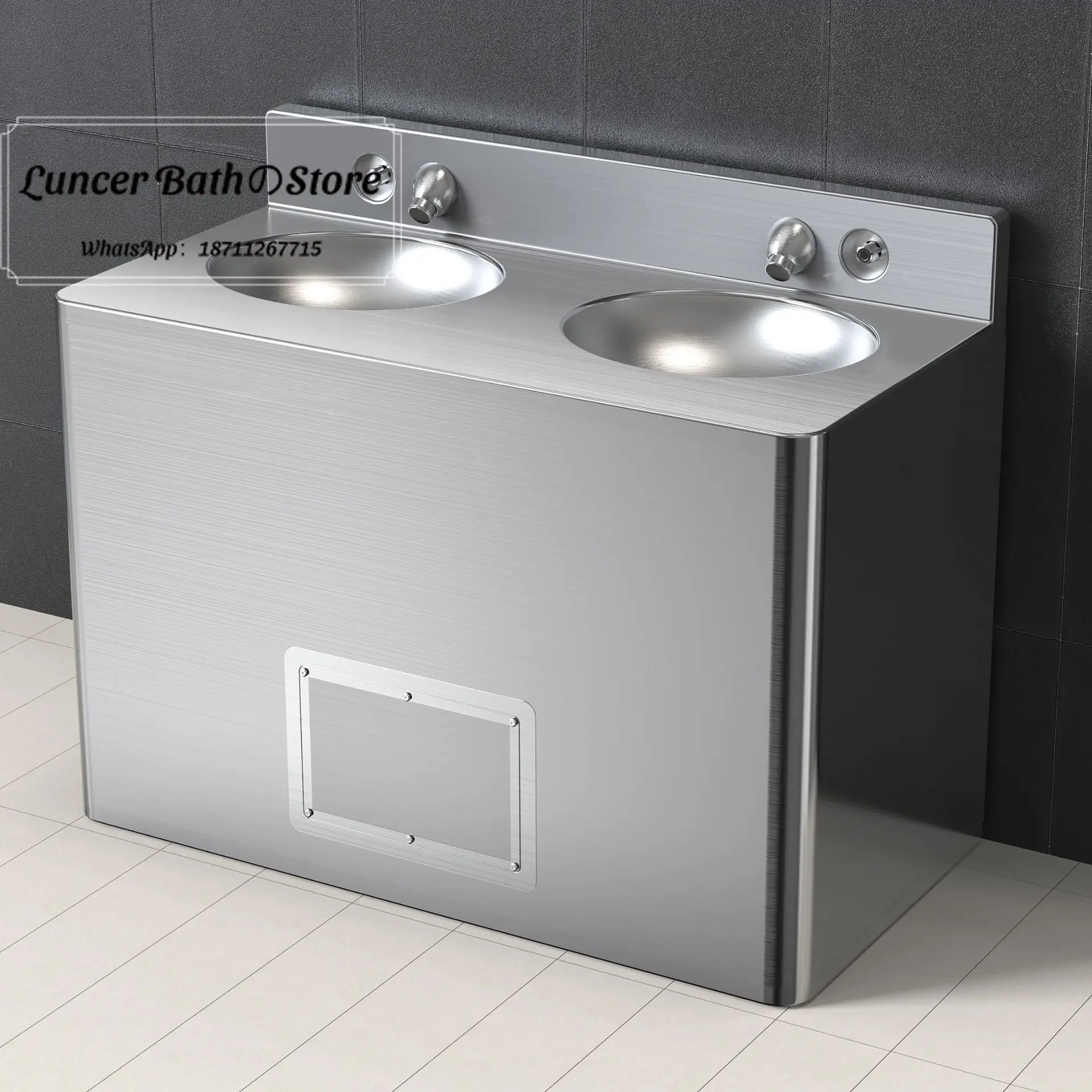 304 stainless steel floor-mounted double bowl sinkПодвесной двойной раковина из нержавеющей стали 304