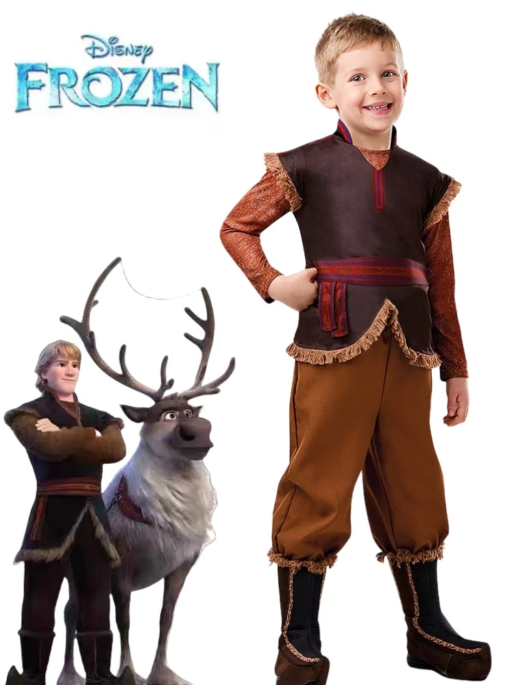 Cosplay Anime Kristoff Prince Uniform for Kids Frozen Olaf Costume Cartoon Figures Dress Up Outfits Snowman Cos Clothing Party