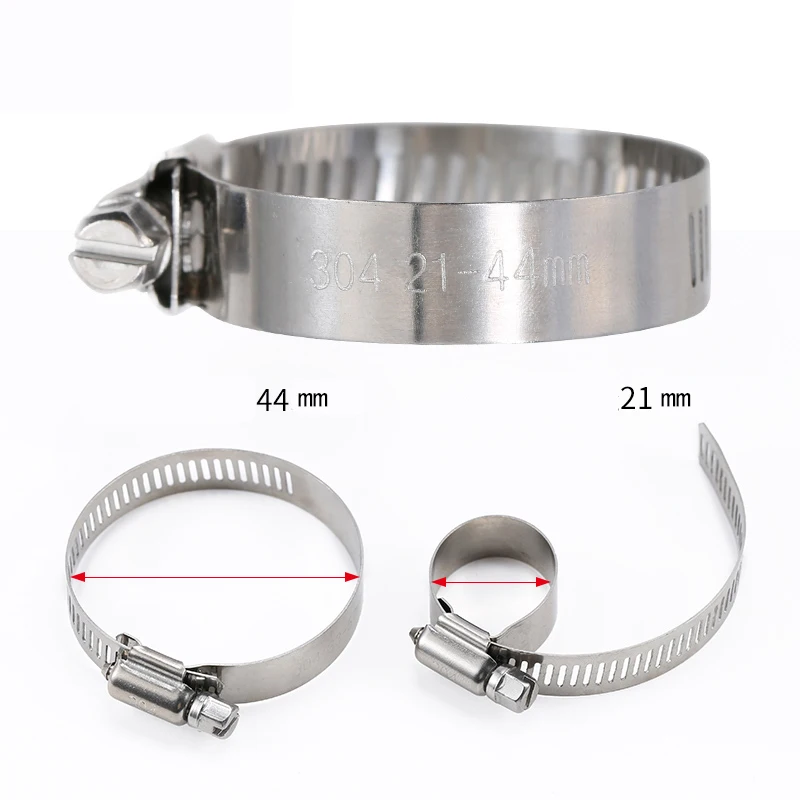 Adjustable 304 Stainless Steel Pipe Clamp, Worm Drive Hose Hoop, Rustproof Tube Fastener for Range Hood Water Pipe Air Hose Indu