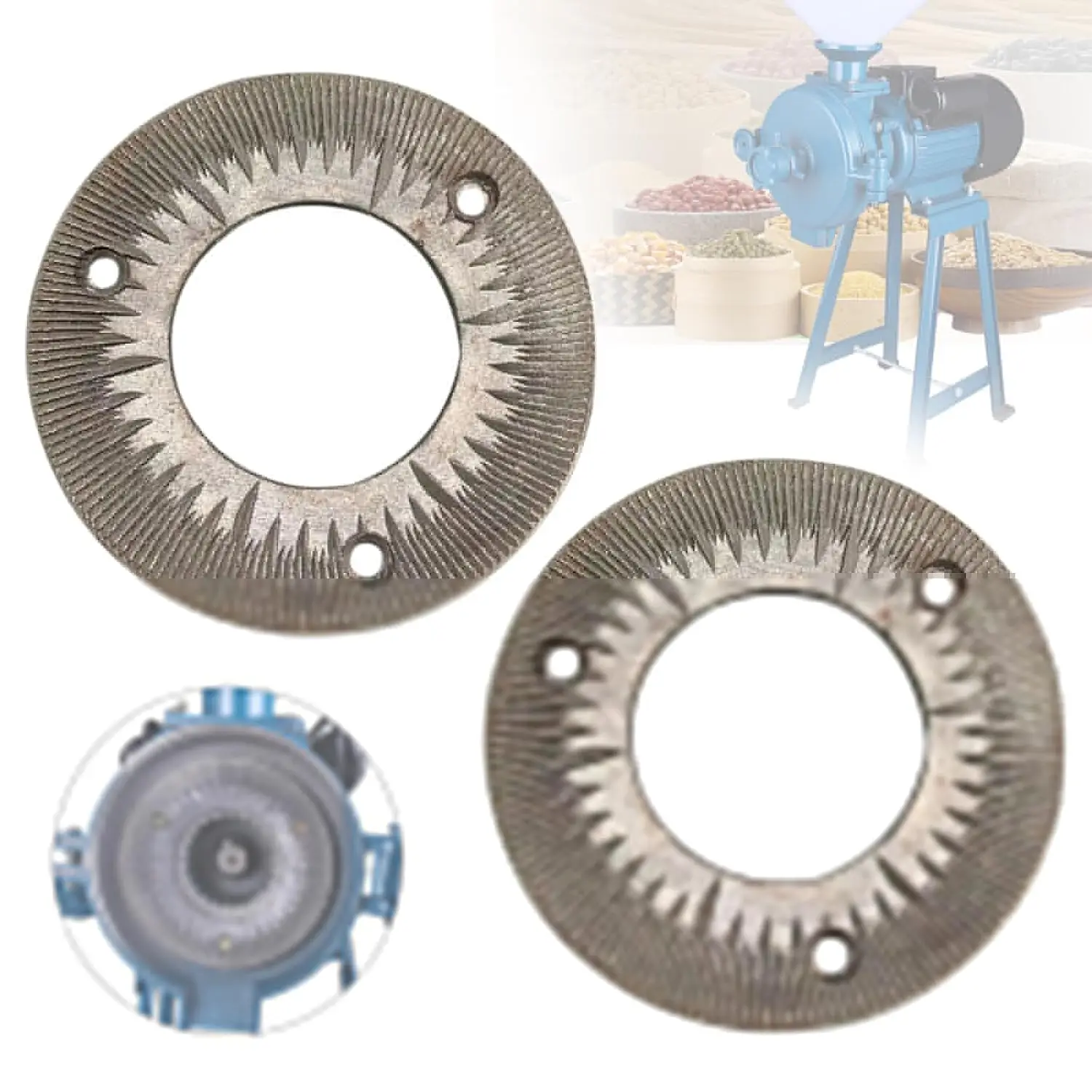 2 Pcs Grinding Plates, Pair of Dry Grinding Disc, Dry Grain Grinding Machine Plates for 3000W 110V Electric Grain Mill,15cm