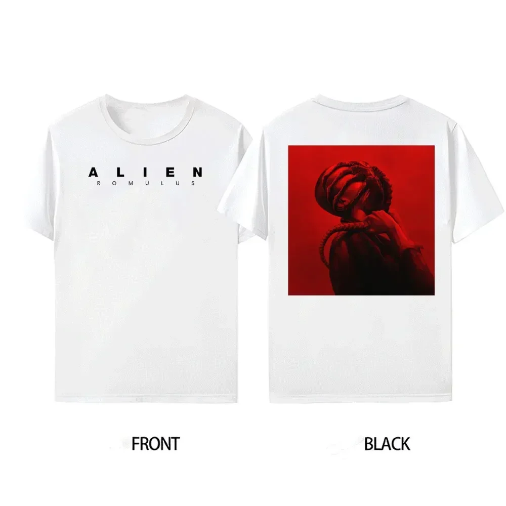 Men's Alien Romulus Movie Tshirts 2024 Funny Men Clothing Anime Unisex Cotton Tops Short Sleeve Summer Graphic Tee Shirt Vintage