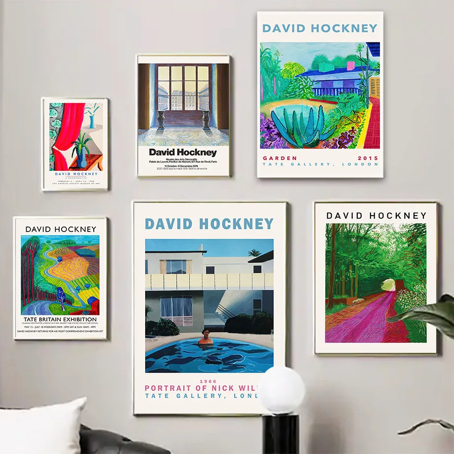 

David Hockney Modern Art Exhibition Wall Art Canvas Painting Nordic Posters And Prints Graffiti Pictures For Living Room Decor