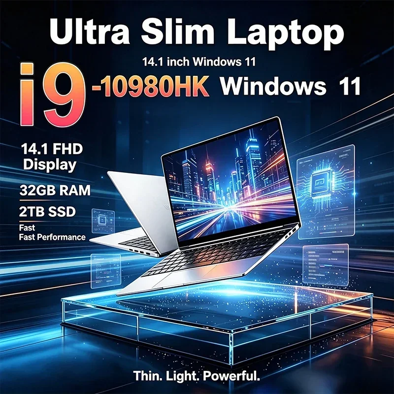 14.1 Inch 120Hz FHD IPS Notebook - Intel I9-10980HK Processor 32GB RAM 2TB High Speed SSD - Backlit Keyboard Long Endurance