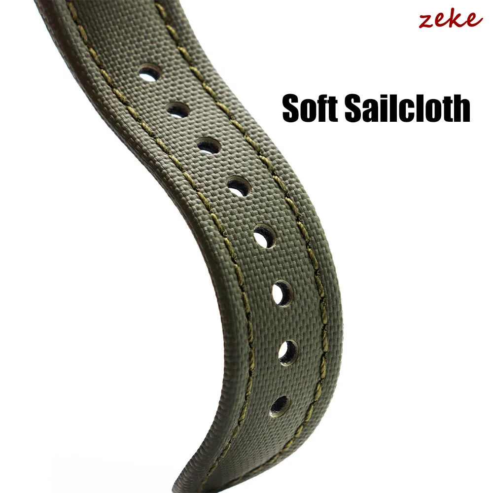 Waterproof Sailcloth Watch Band Butterfly Buckle Sailcloth Strap 18/19/20/21/22mm Durable Nylon Quick Release Bracelet Wristbelt image 4